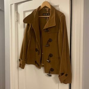 Barbour womens camel colored wool toggle jacket size 8.